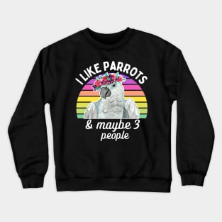 I Like African Grey Parrots and Maybe 3 People Crewneck Sweatshirt